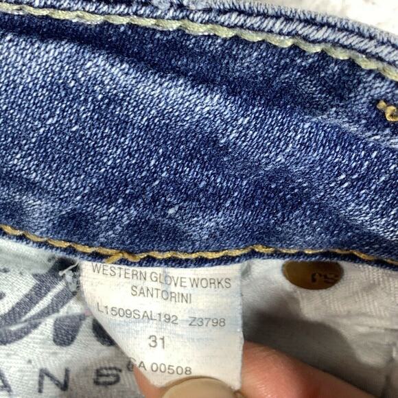 Silver Jeans Womens 31 Blue Santorini Low Rise Bootcut Denim Pockets 90s 00s Y2K - Picture 4 of 13